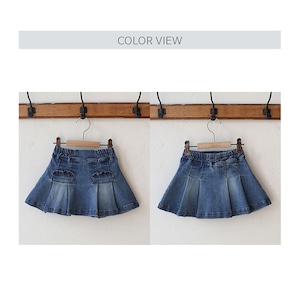 秋ドレープデニムプリーツスカート