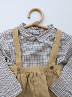 Carrot Baby Shirt - Organge Check / CARAMEL