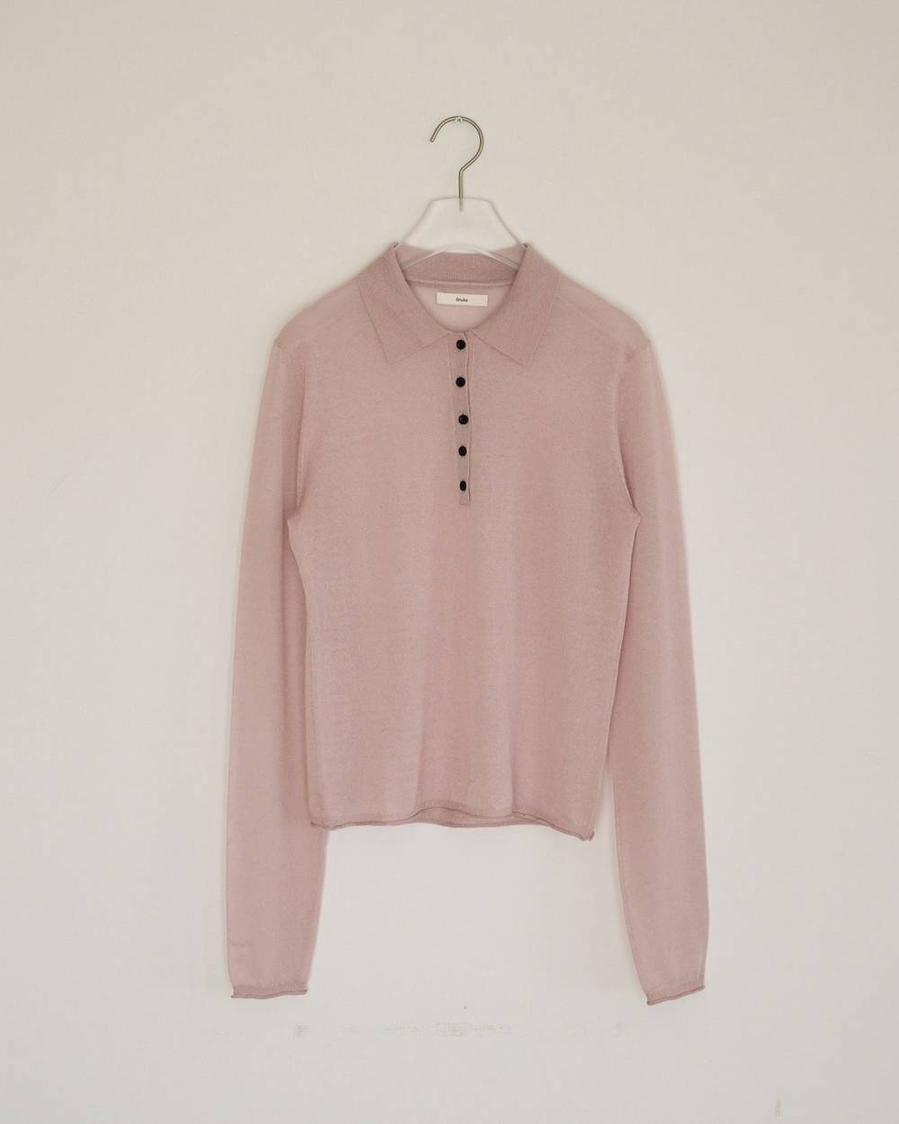 anuke(アンヌーク) Sheer Polo Knit | サウスオレンジ｜メンズ