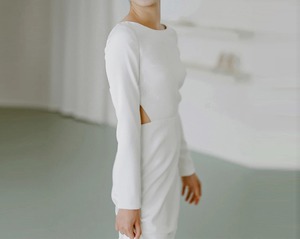 バックオープン スレンダーライン ドレス(W119)