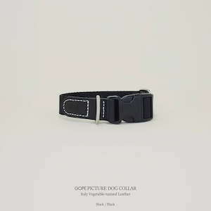 【即納】GOPE Picture Dog Collar  - O-Buckle｜Black × Biack