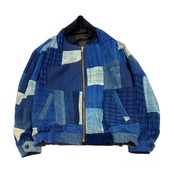 【bomber43】再構築リバーシブルボンバー Kimono × indigo MIX BOMBER reversible JACKET