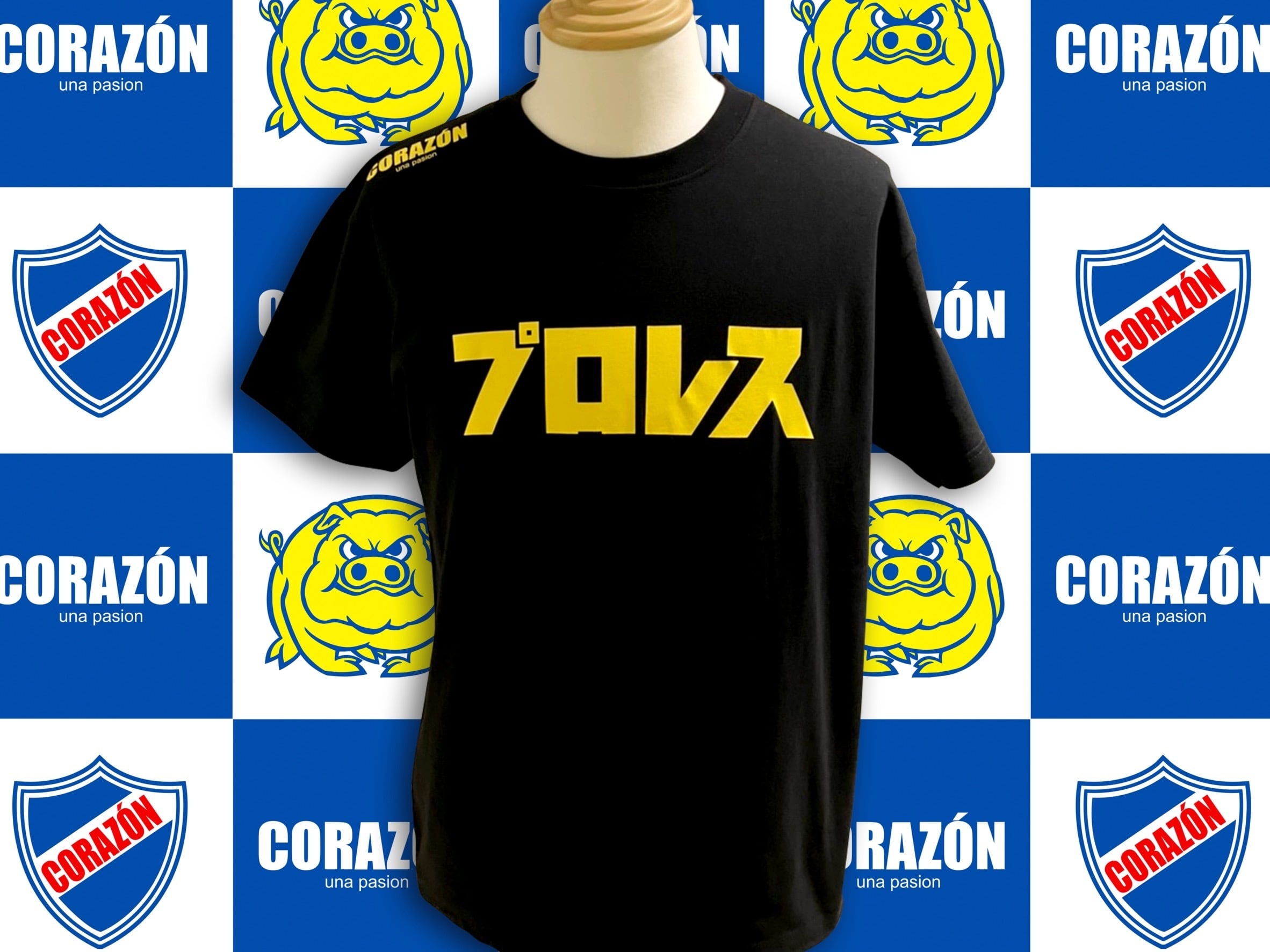 プロレスTシャツ(ブラック✖️イエロー) | コラソンプロレス