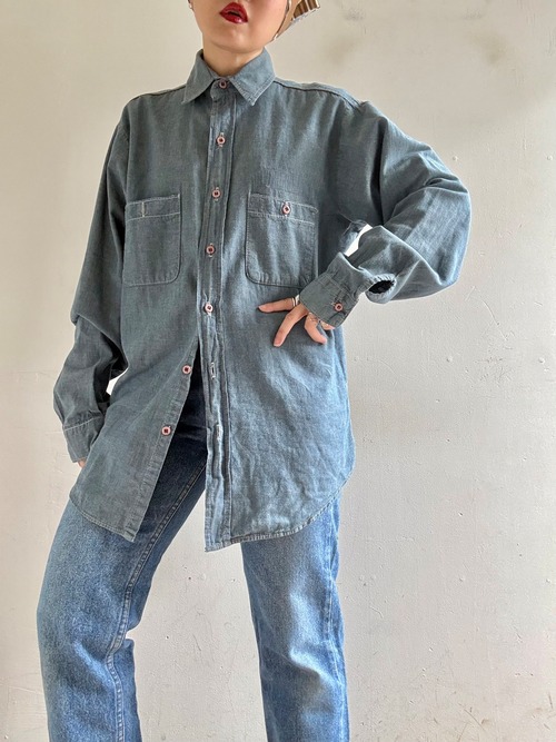 60-70s Vintage "FIVE BROTHER" Chambray Shirt