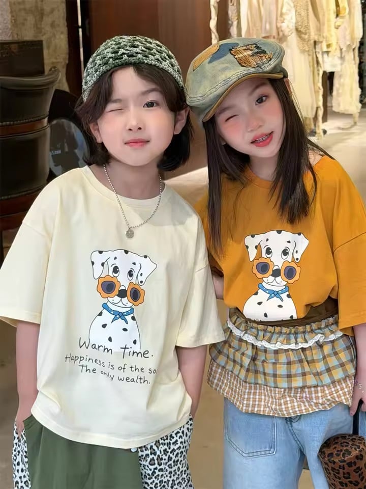 3color サングラスdogイラストTシャツ
