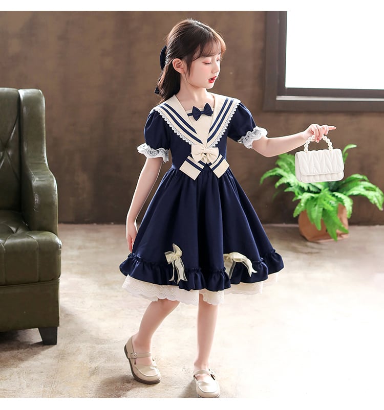 Little cotton clothes セーラーブラウス　5-6y