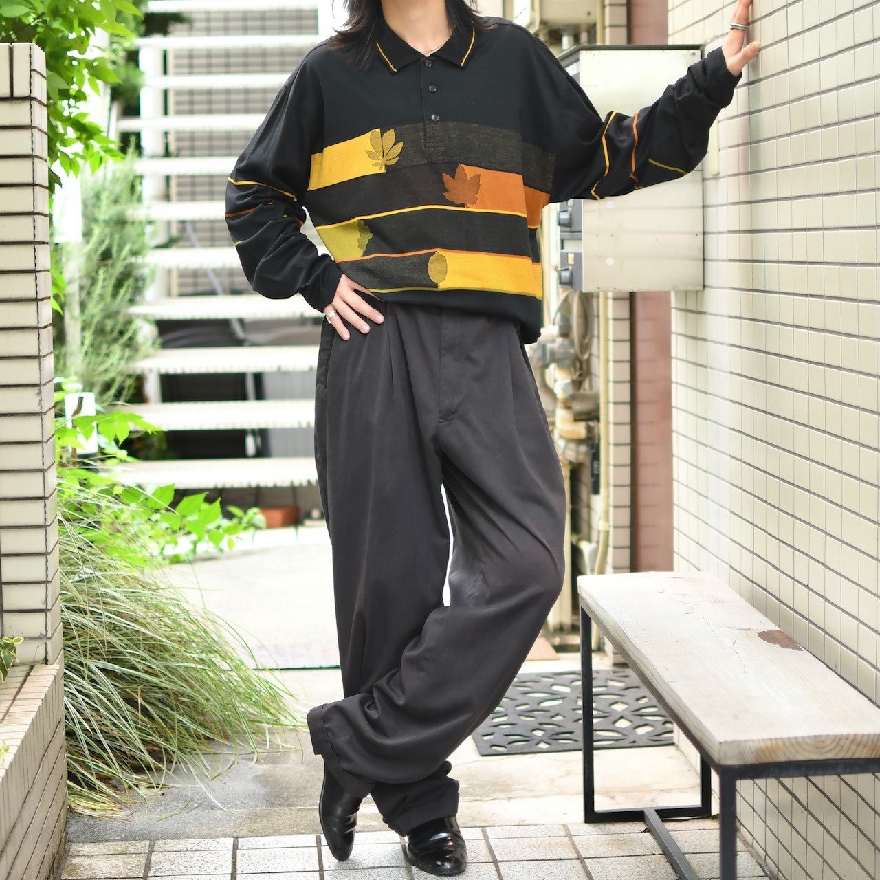 BUGLE BOY rayon blend fade 2tuck slacks
