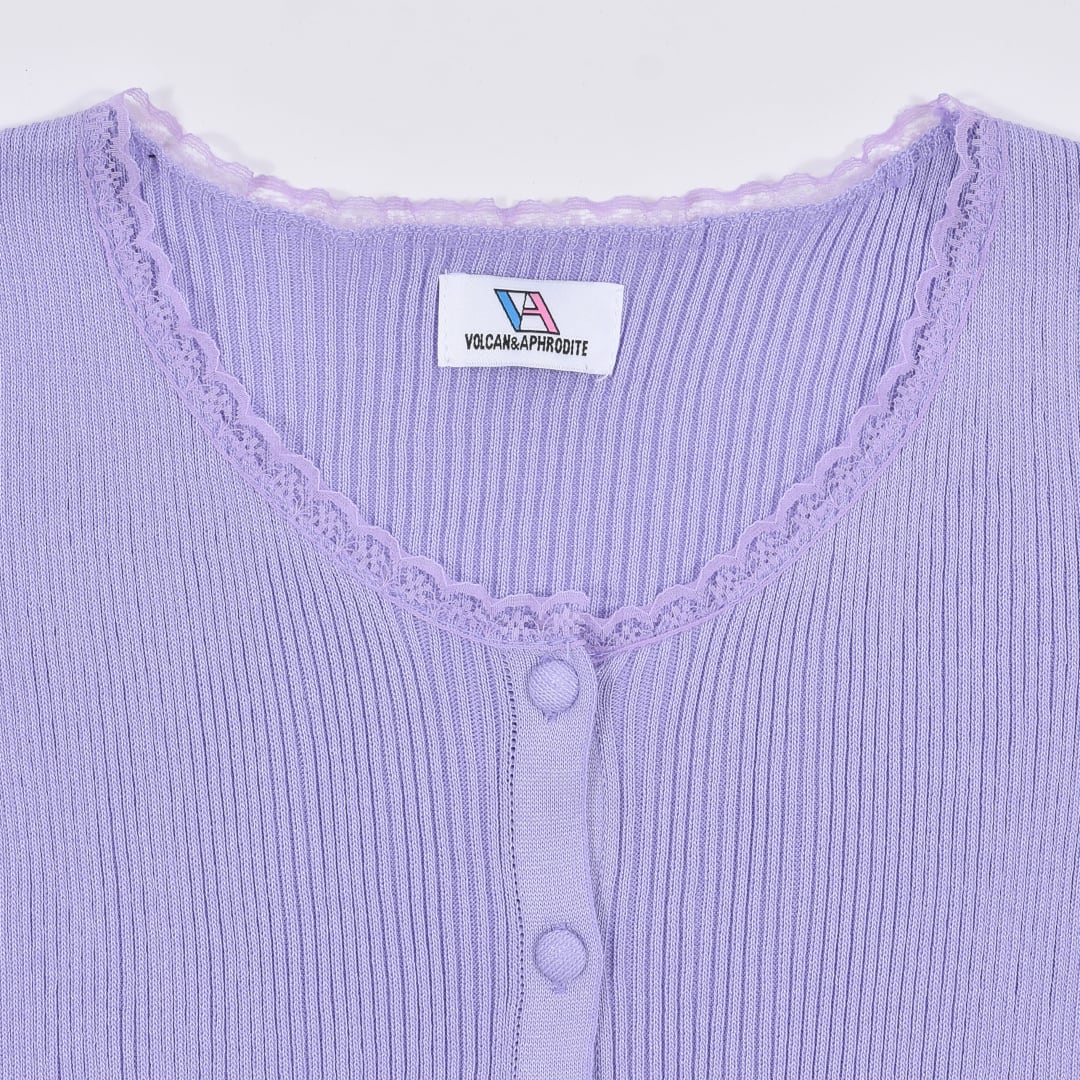 Popteen11月掲載☆ゆめぽて着用】リブレース半袖ピタカーディガン