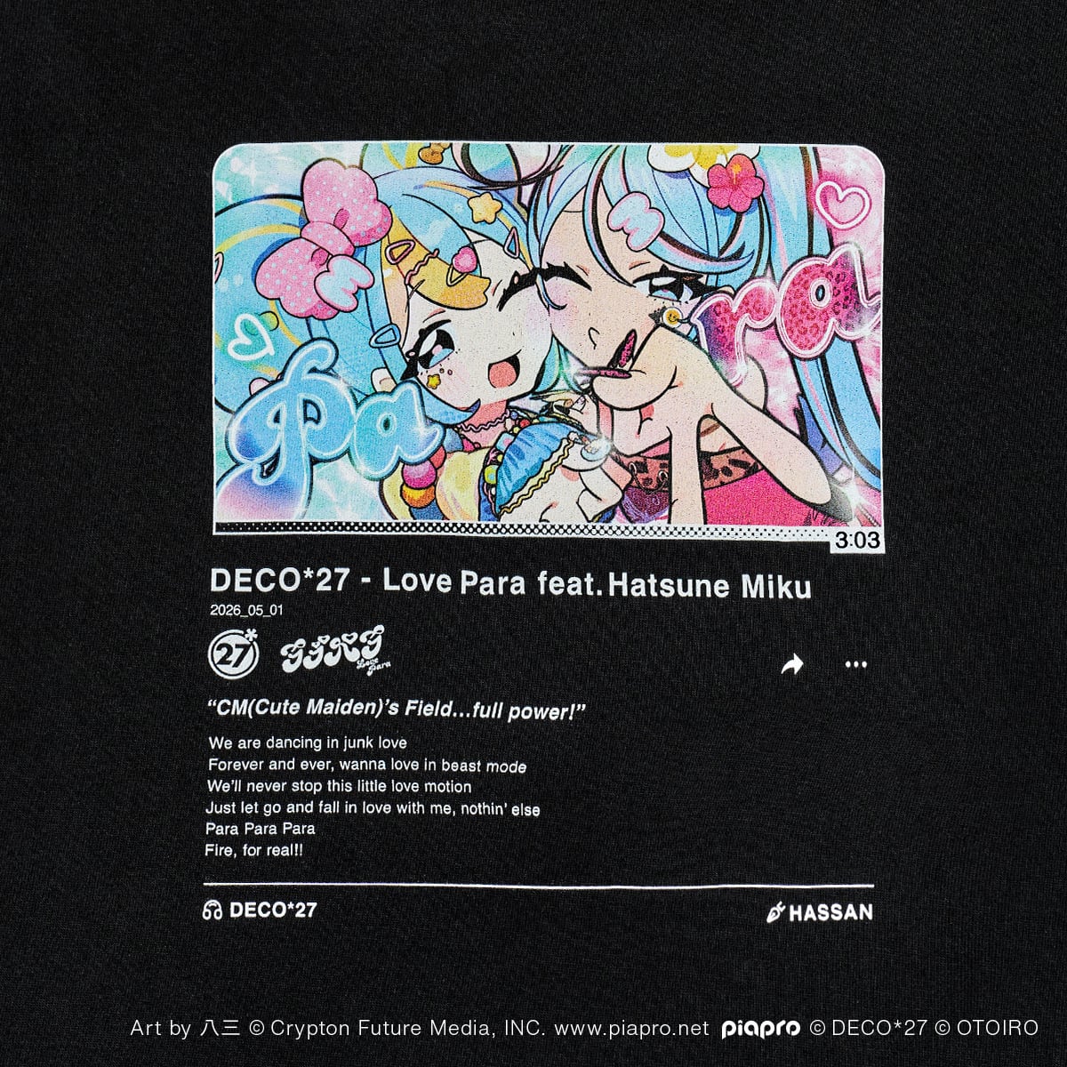 ラブパラ】サムネイルTシャツ / ブラック | OTOIRO ONLINE STORE