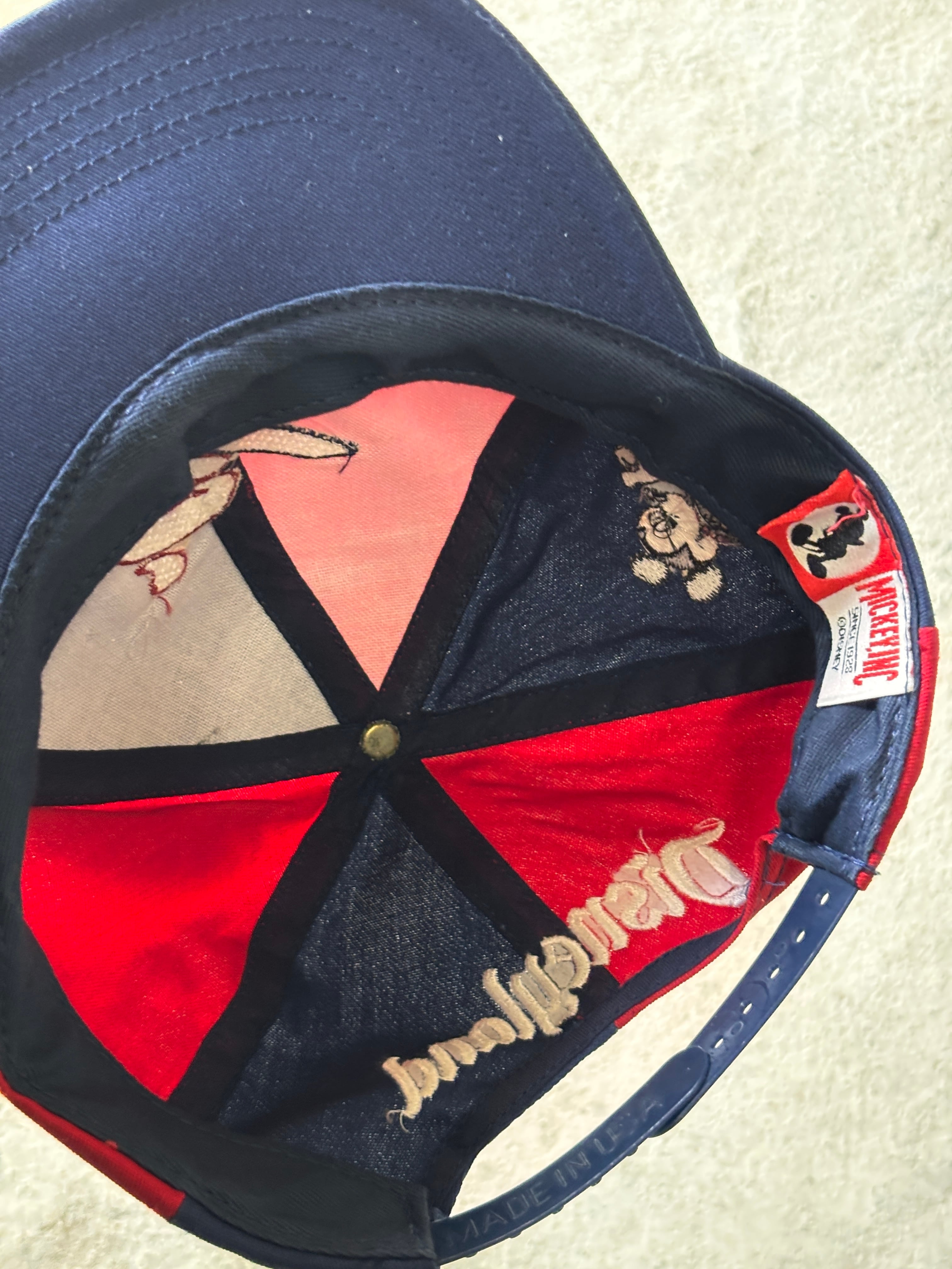 90s Disney/Mickey Mouse Snapback Cap/1996年/USA製/Free/ミッキ