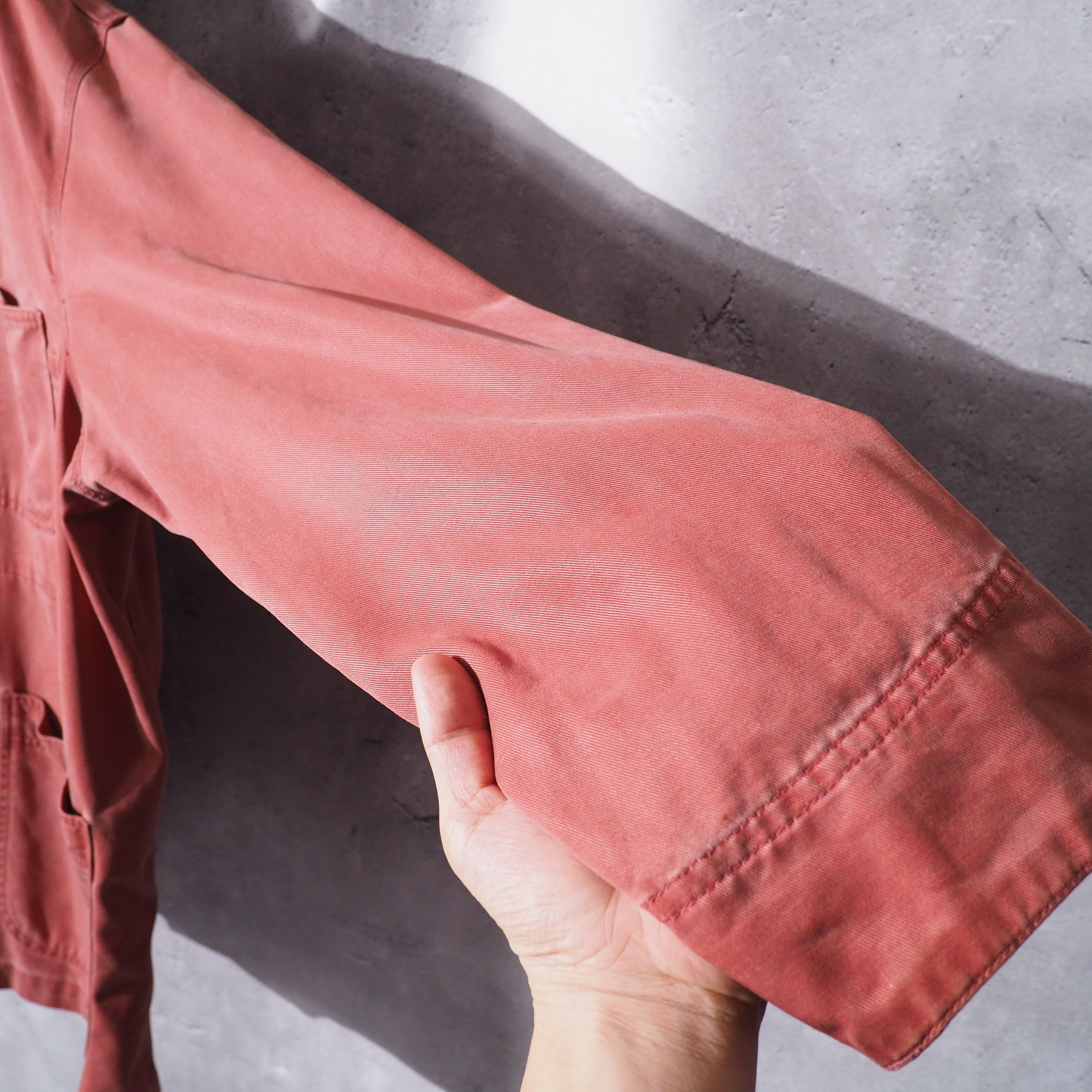 1980s " 紅鶴 " Beautiful Flamingo pink Color vintage Coverall jacket
