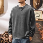 diamond pattern knit cardigan crew neck long sleeve ◇2color H0805