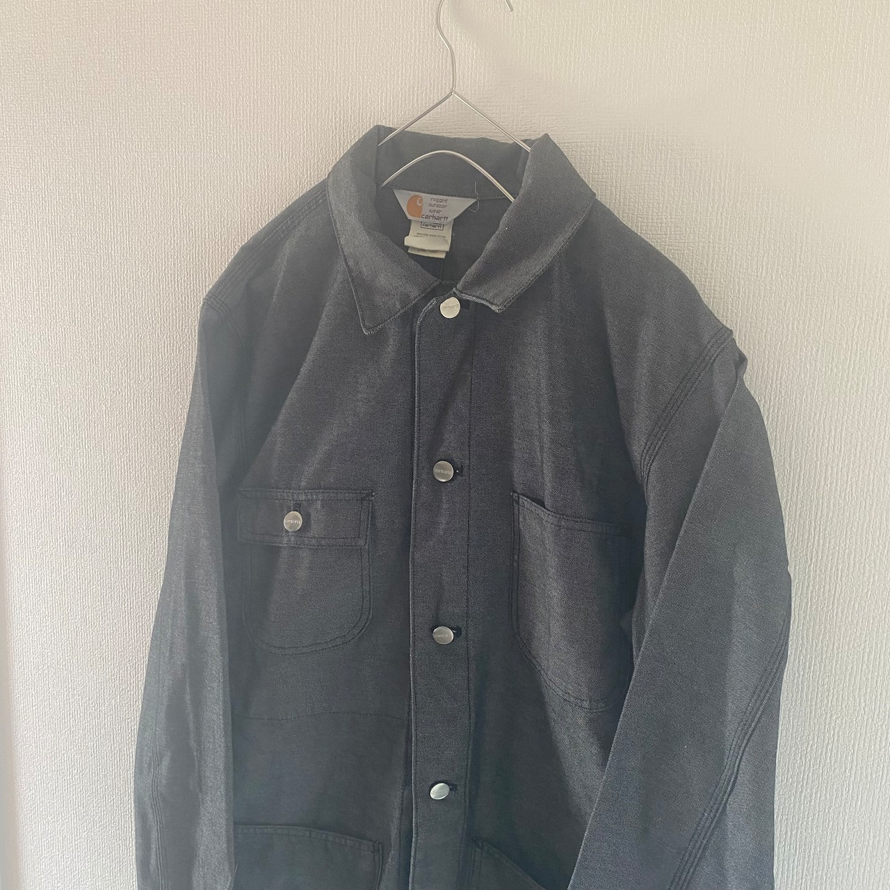CarharttカーハートカバーオールデニムジャケットLメンズブラック黒G  
