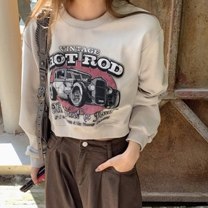 Car print short pullover　RW0115
