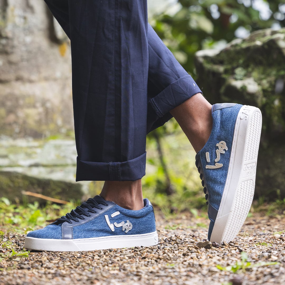 via SANGACIO サンガッチョ デニム 青 ブルー スニーカー にゅ～ずDENIM『SKY BLUE』 | SANGACIO