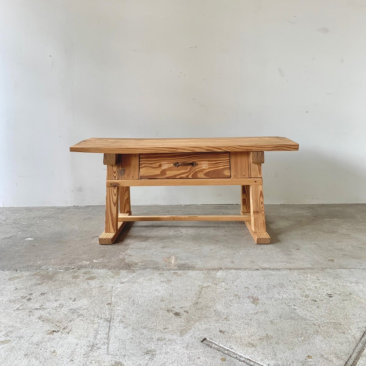 引き出し付きのローテーブル　古家具　0714