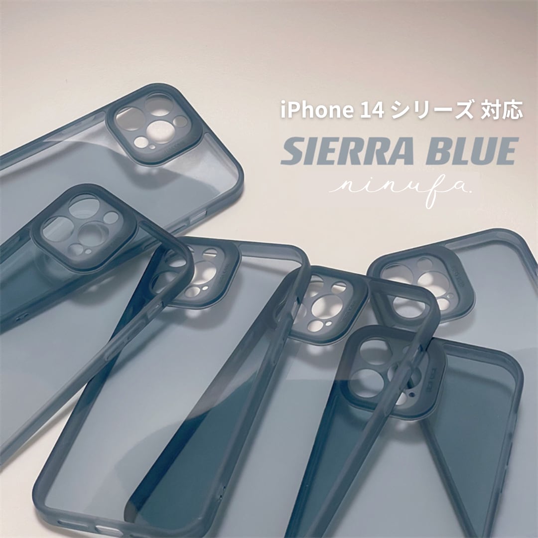 再販】美しいシエラブルー◎新型 iphone14 対応 定番シンプル
