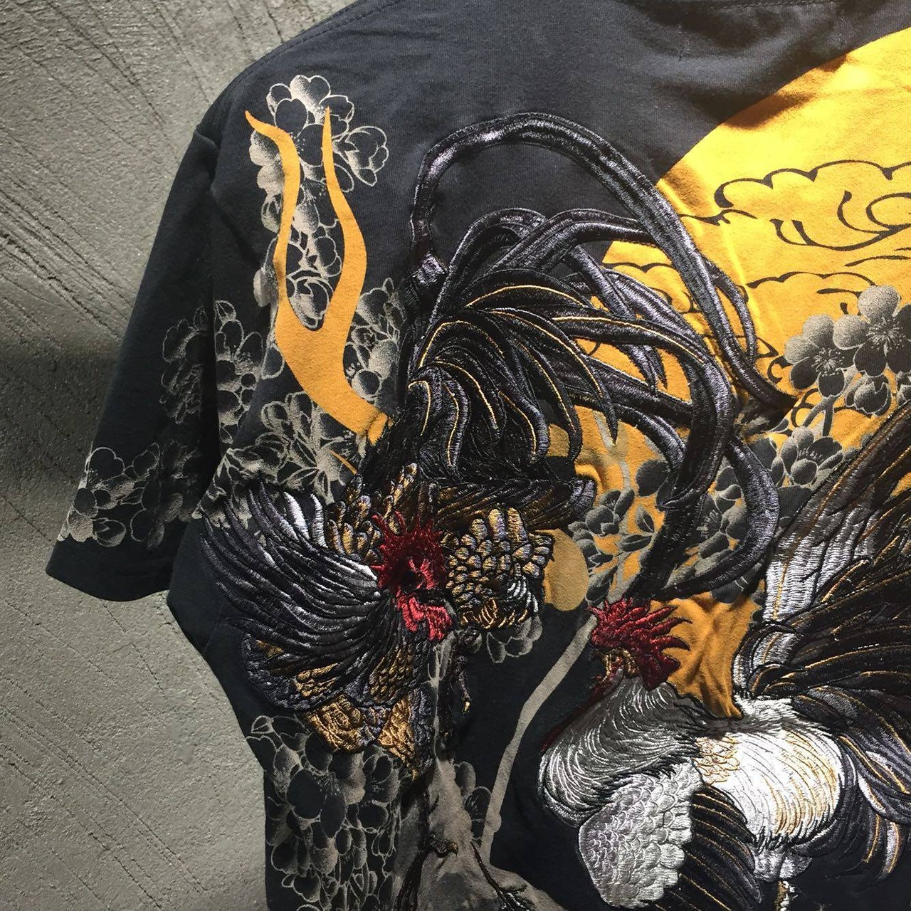 Ukiyo-e Chicken Embroidered T-Shirt 2color【G1019】
