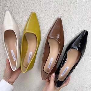 pointed flat pump shoes W00216