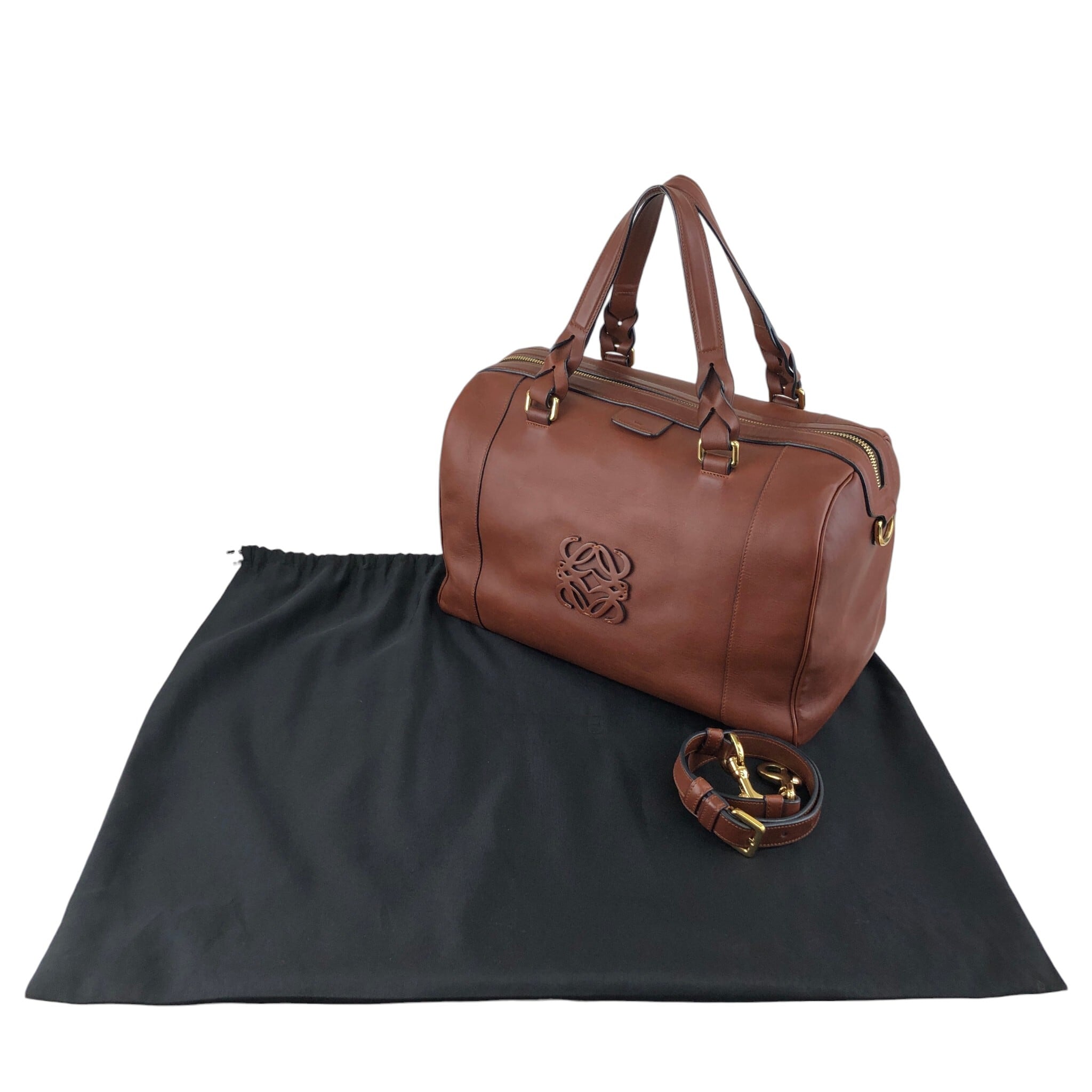 LOEWE ロエベ フスタ31 ハンドバッグ ブラウン アナグラム レザー 2way