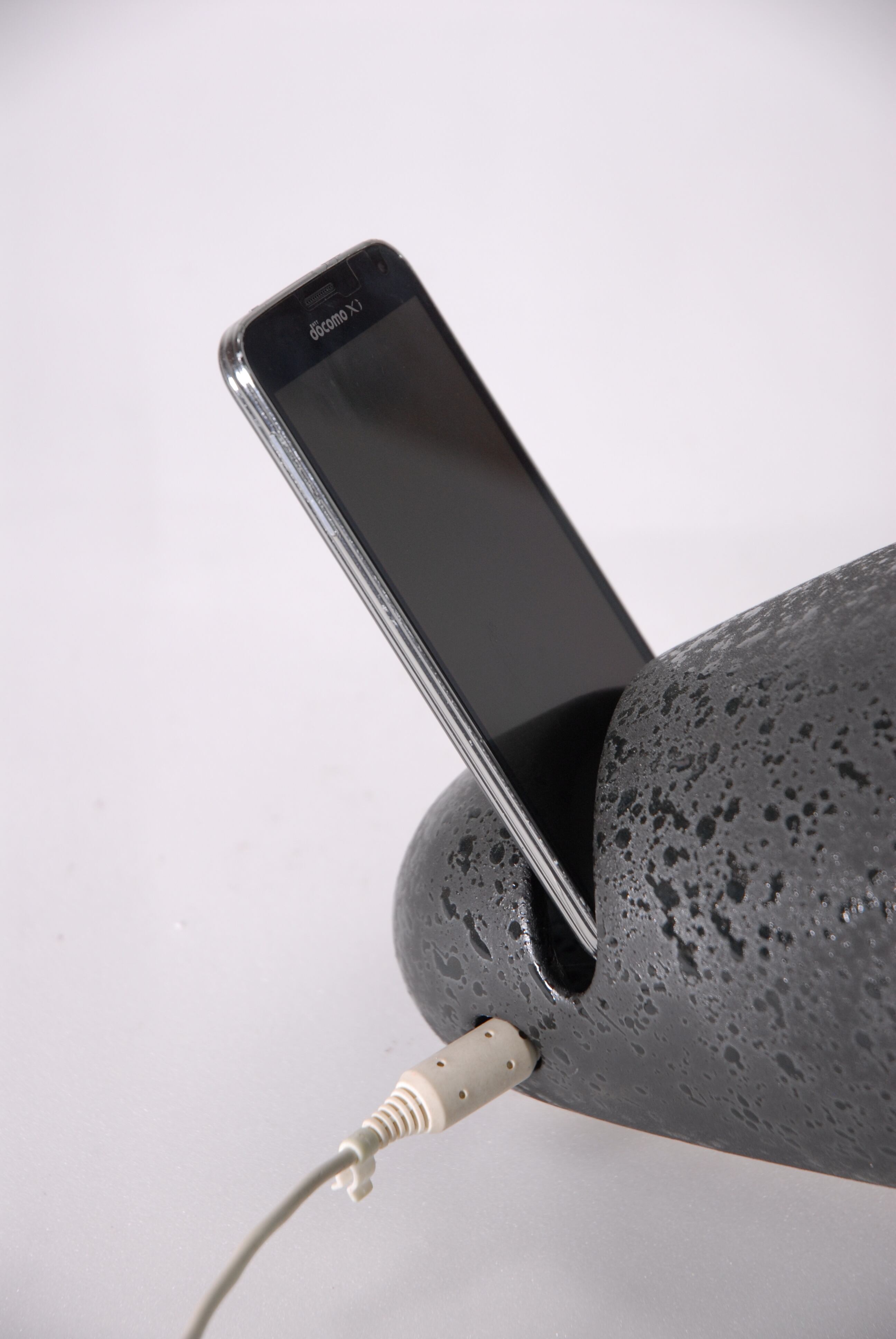 スマホ陶音器 (白) 電源不要 おしゃれな信楽焼き陶器高音質スピーカー