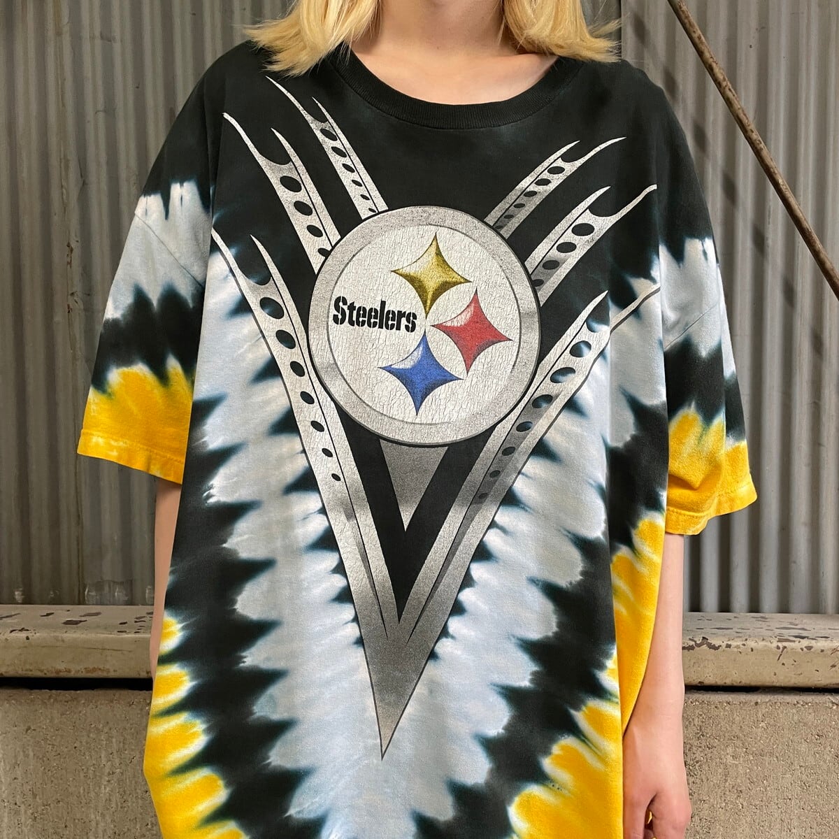 00年代 USA製 NFL ピッツバーグ・スティーラーズ タイダイ染め Tシャツ