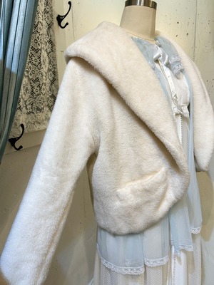 60’s white faux fur jacket