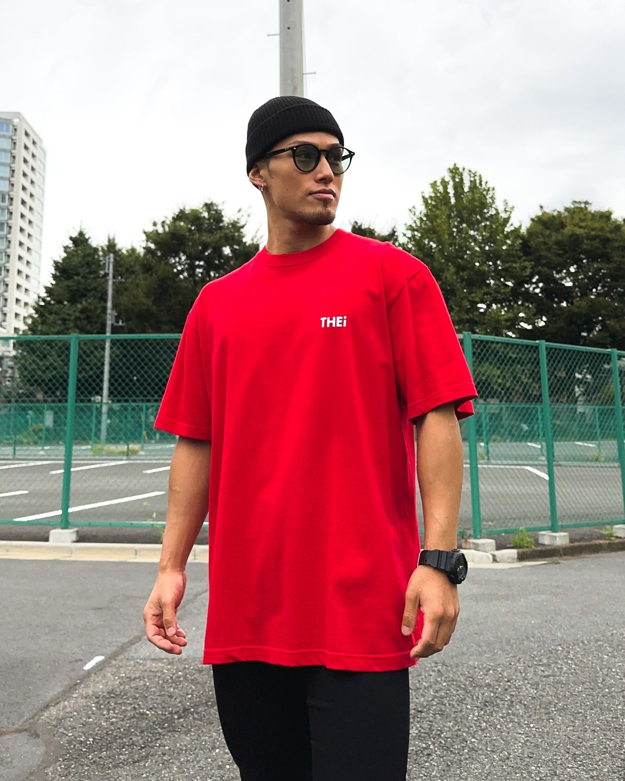 BASIC ONE POINT T-SHIRT - RED