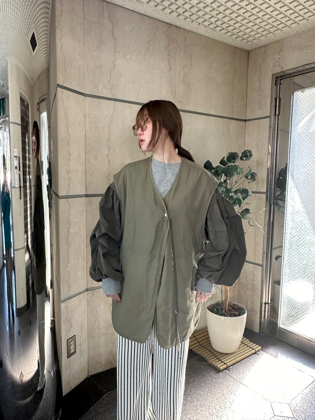 【original】Volume MA-1 Sleeve Tops(gray)