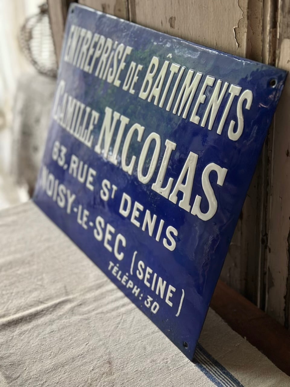 フレンチブルー ホーロー看板 Camille Nicolas | Brocante de La