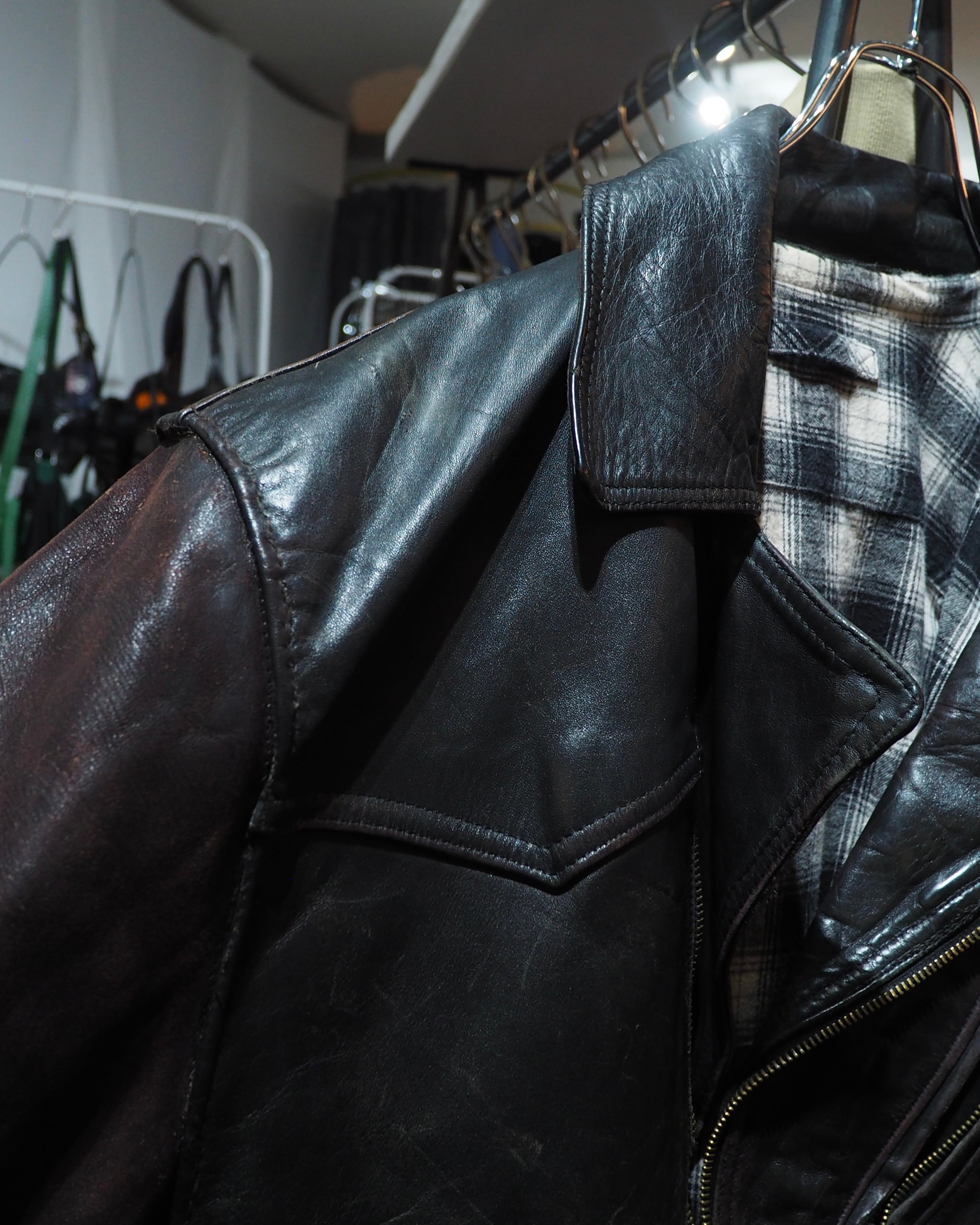 " Unknown - Handmade " Beautiful Aging Special Vintage Leather Jacket