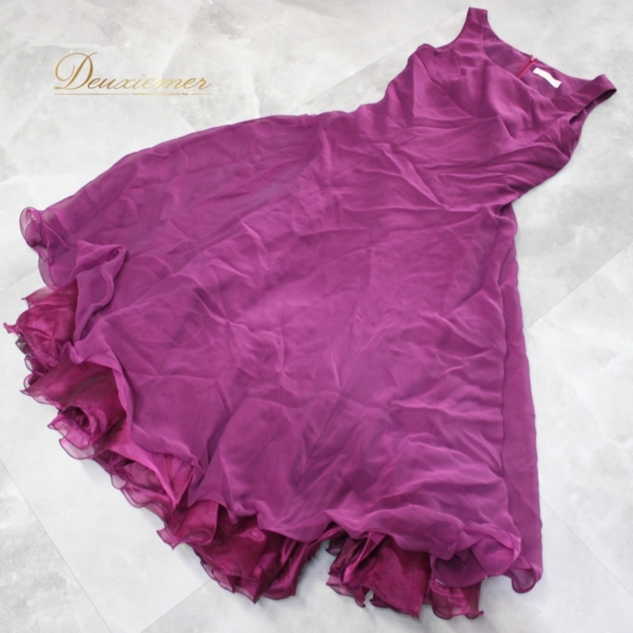 社交ダンス 衣装 スタンダード ドレス ワンピース パーティ衣装 U:NA ユーナ パープル系 紫 無地 シンプル 華やか 派手 ノースリーブ スカート フィット Mサイズ 舞台衣装 ダンスドレス フォーマル 薄手 おしゃれ 清楚 シンプルデザイン 軽やか お出かけ 伸縮性なし レディース 体型カバー デイリーファッション