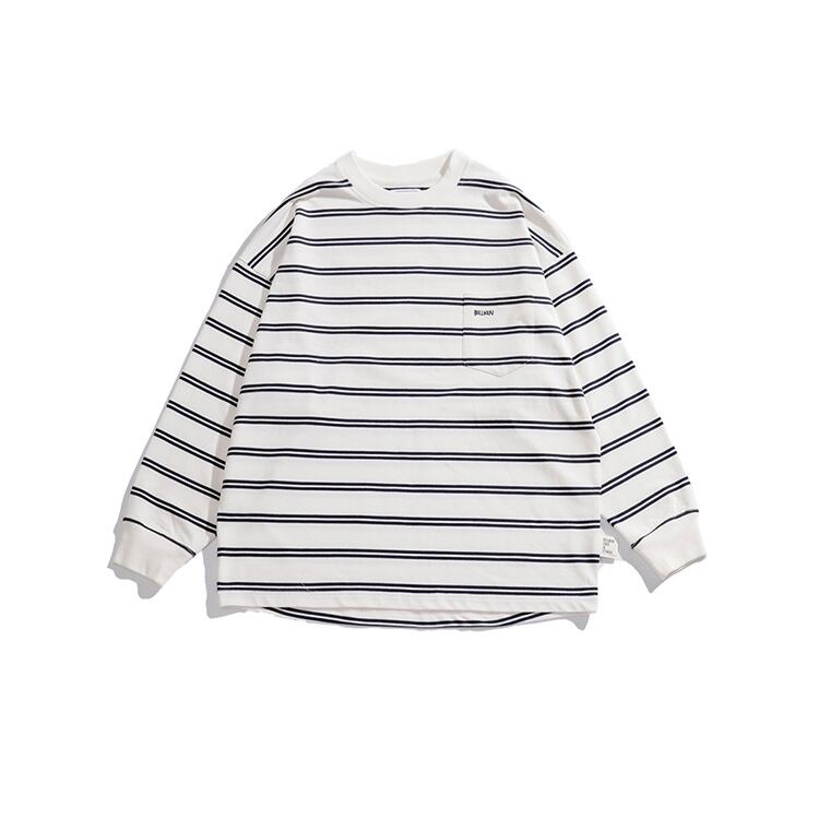 ★STRIPED ROUND NECK SHIRT　　17185