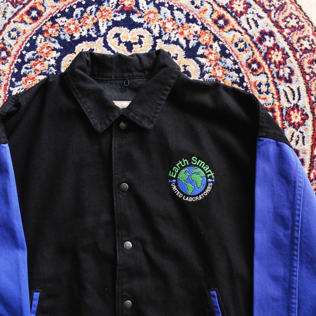 one point logo bi-color switching blouson