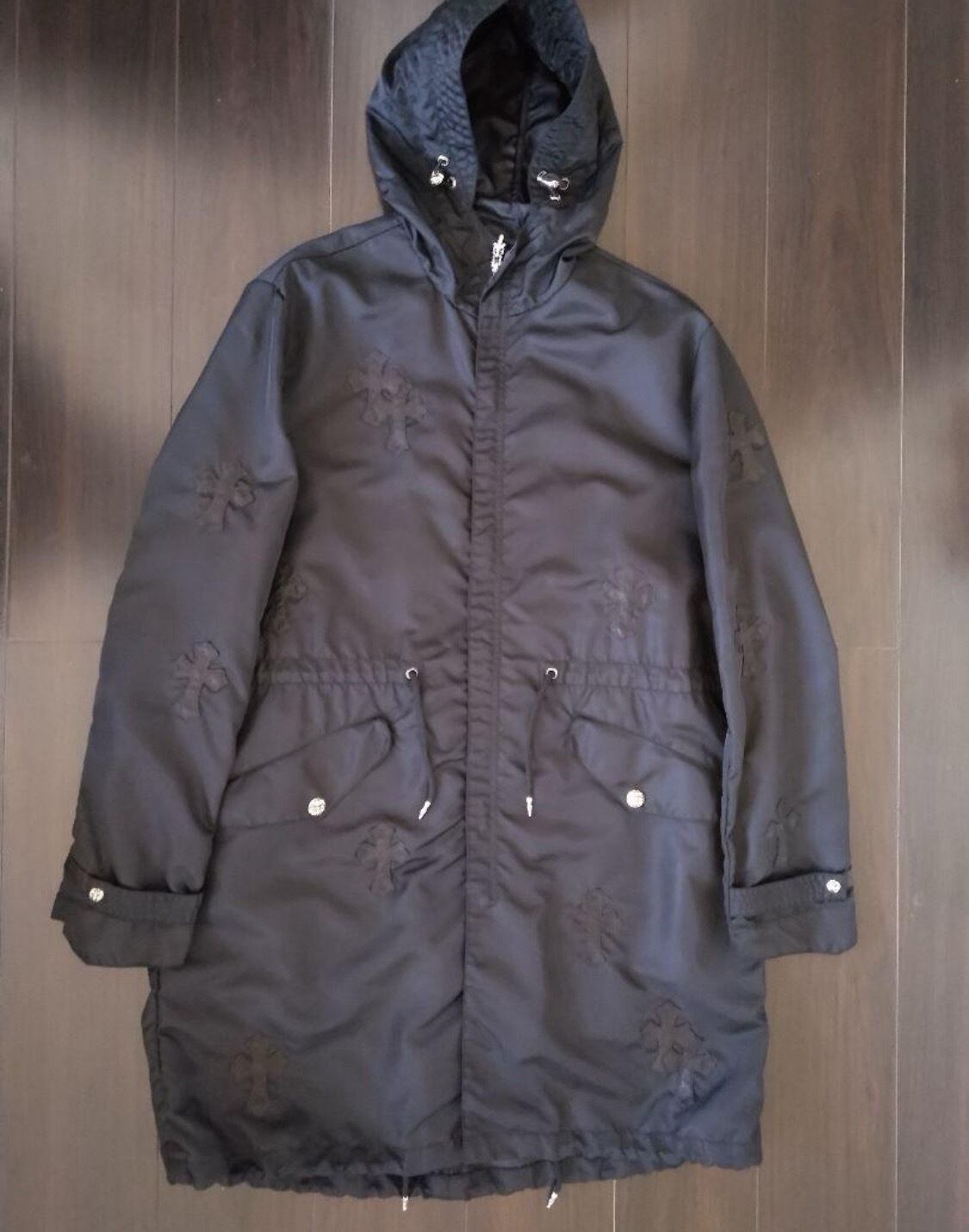CHROME HEARTS クロムハーツ ナイロン モッズコート クロスパッチ