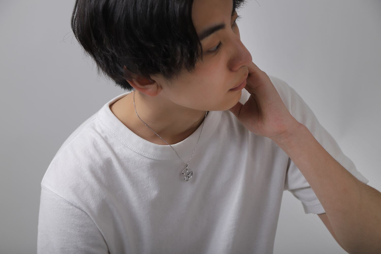 受注生産】K18ホイール型 ネックレス シルバー K18WG（18金ホワイト