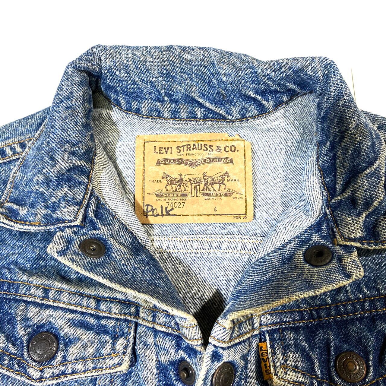 kids】80年代 リーバイス 74027 デニムジャケット キッズ 4 95〜105