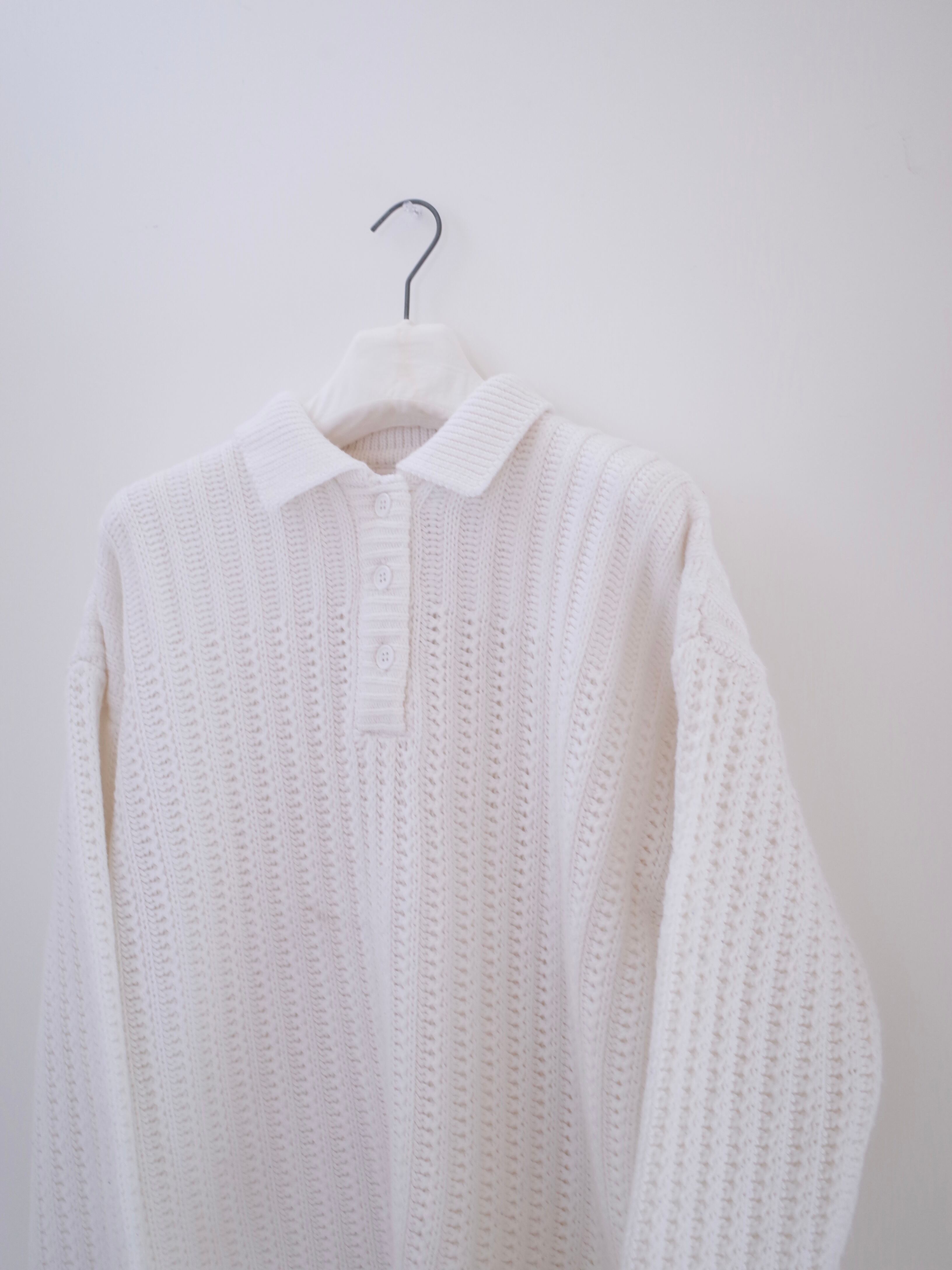 80s Acryl knit polo