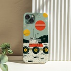 受注生産 iPhoneケース 探査車と惑星のレトロ宇宙柄｜宇宙ポスター風 RFSP071C