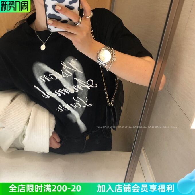 ベーシックルーズTシャツ トップス レディース ビッグFスモールZ韓国94116396605