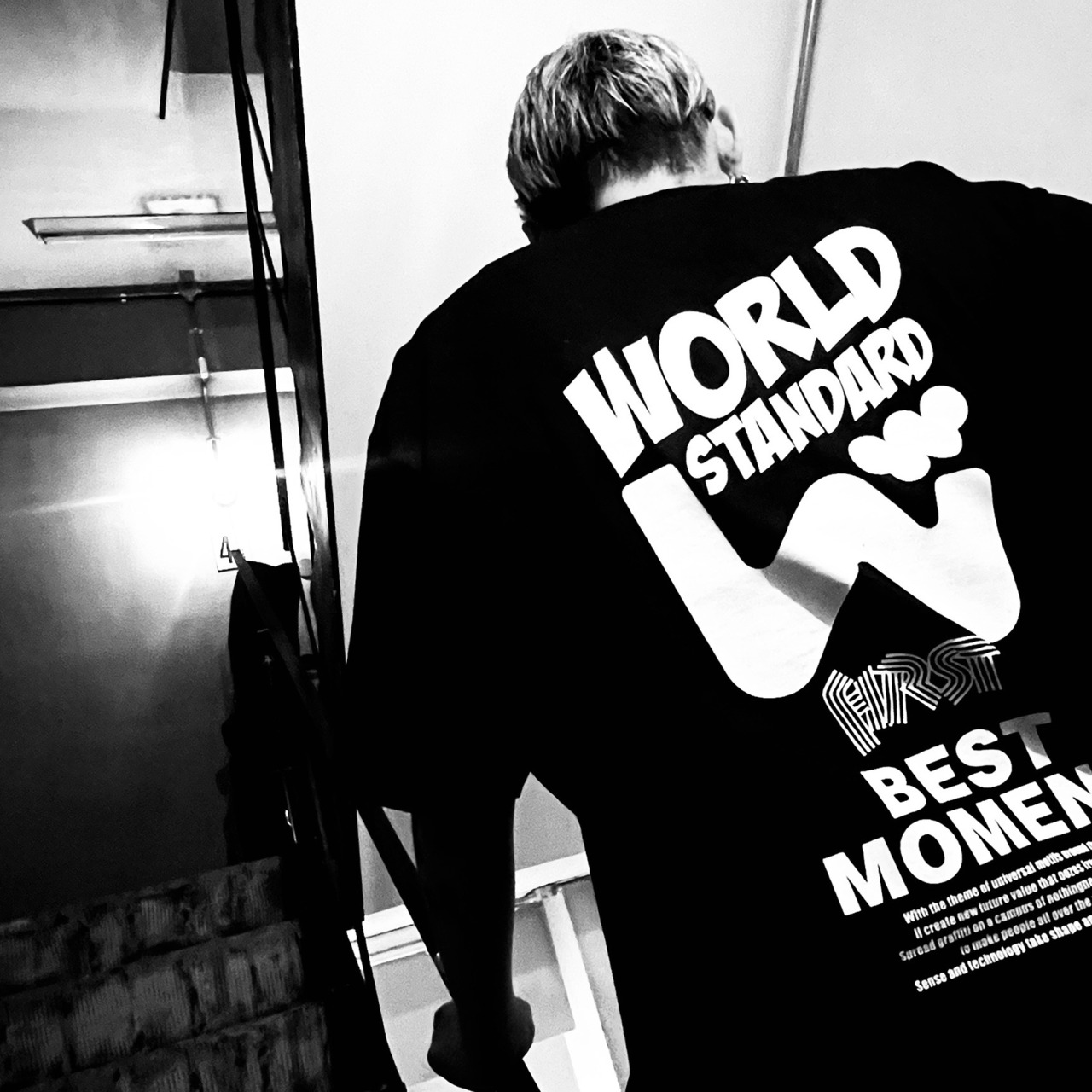 WORLD STANDARD×BGYコラボ/クルーネックプリントTシャツ/WSHT-098