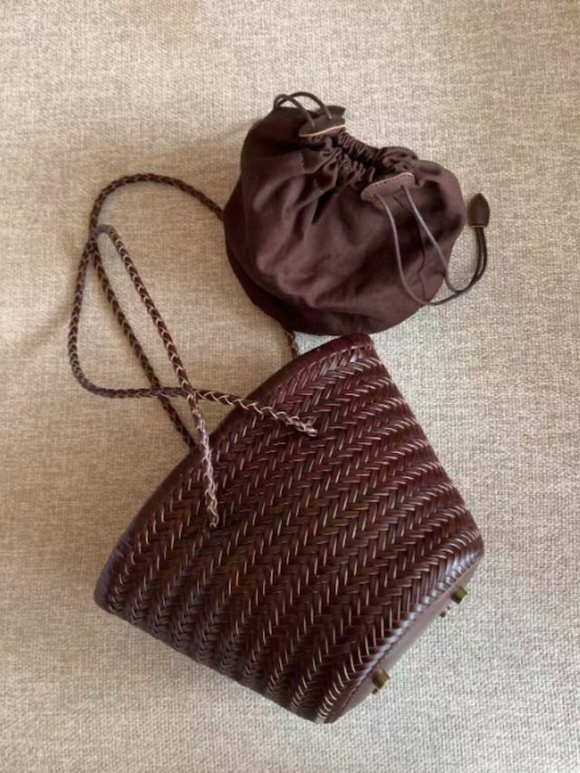 Panier Tressé Woven Leather Tote F0725