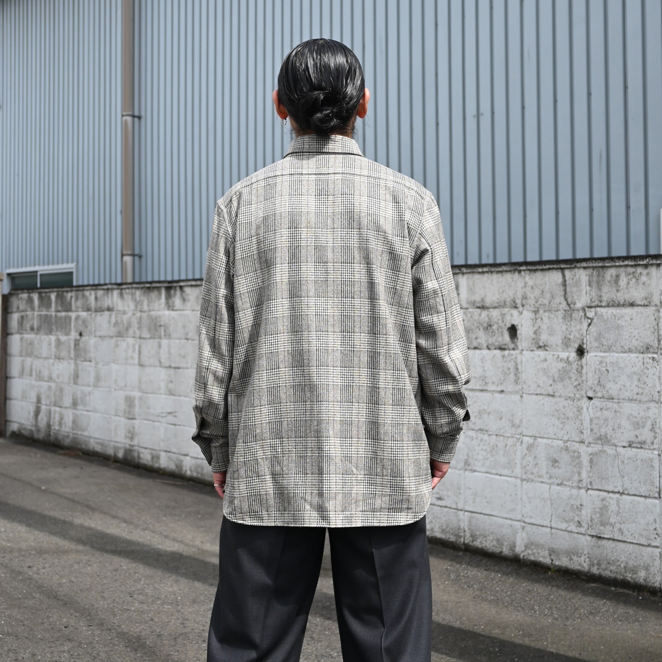 山内 / ネップシルクウール・オープンカラーシャツ | GANKO