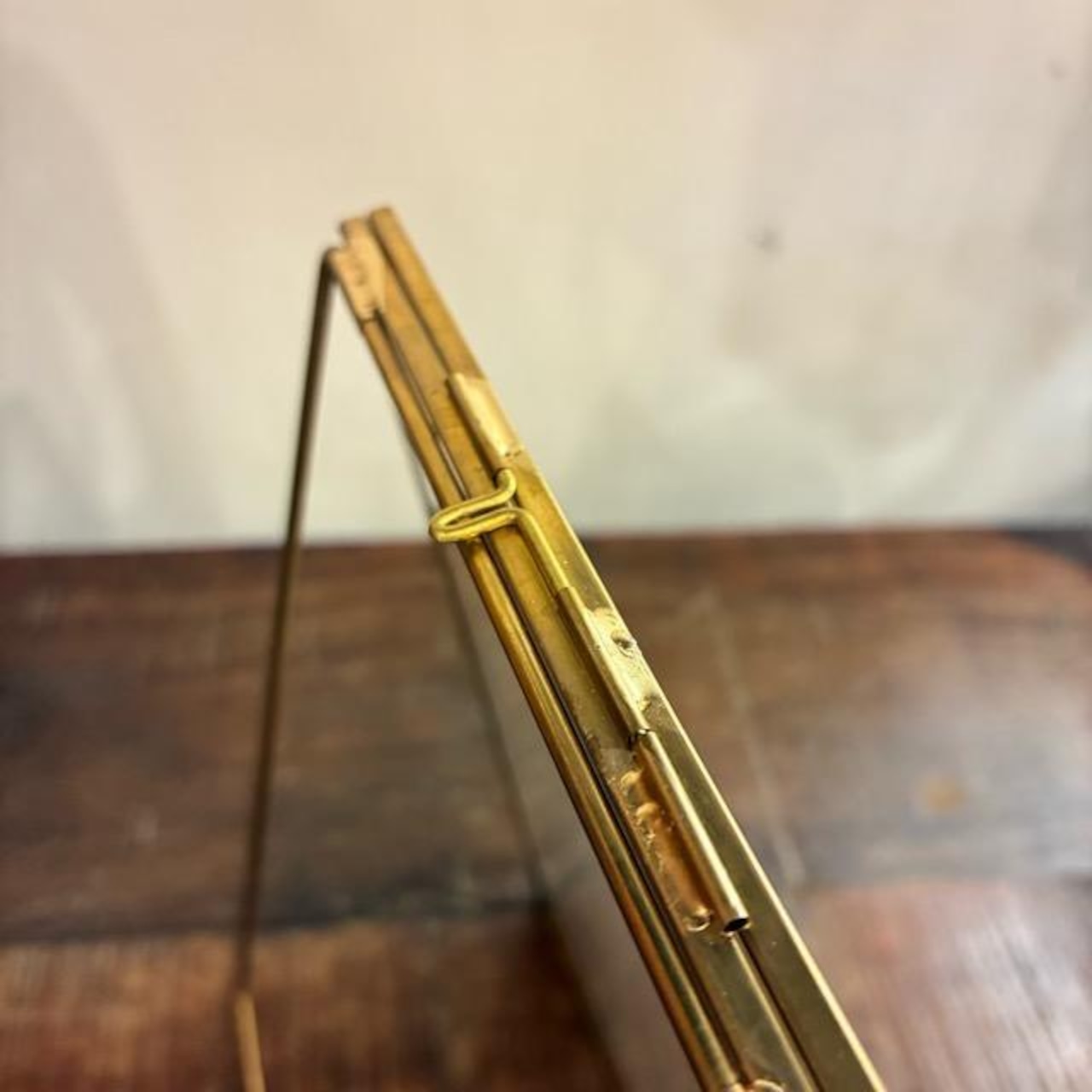 India Brass and Glass Photo Frame Single　ブラス＆ガラスフォトフレーム　シングル　ゴールド　写真立て　真鍮　ギフト　飾り　インテリア　玄関　寝室　シンプル