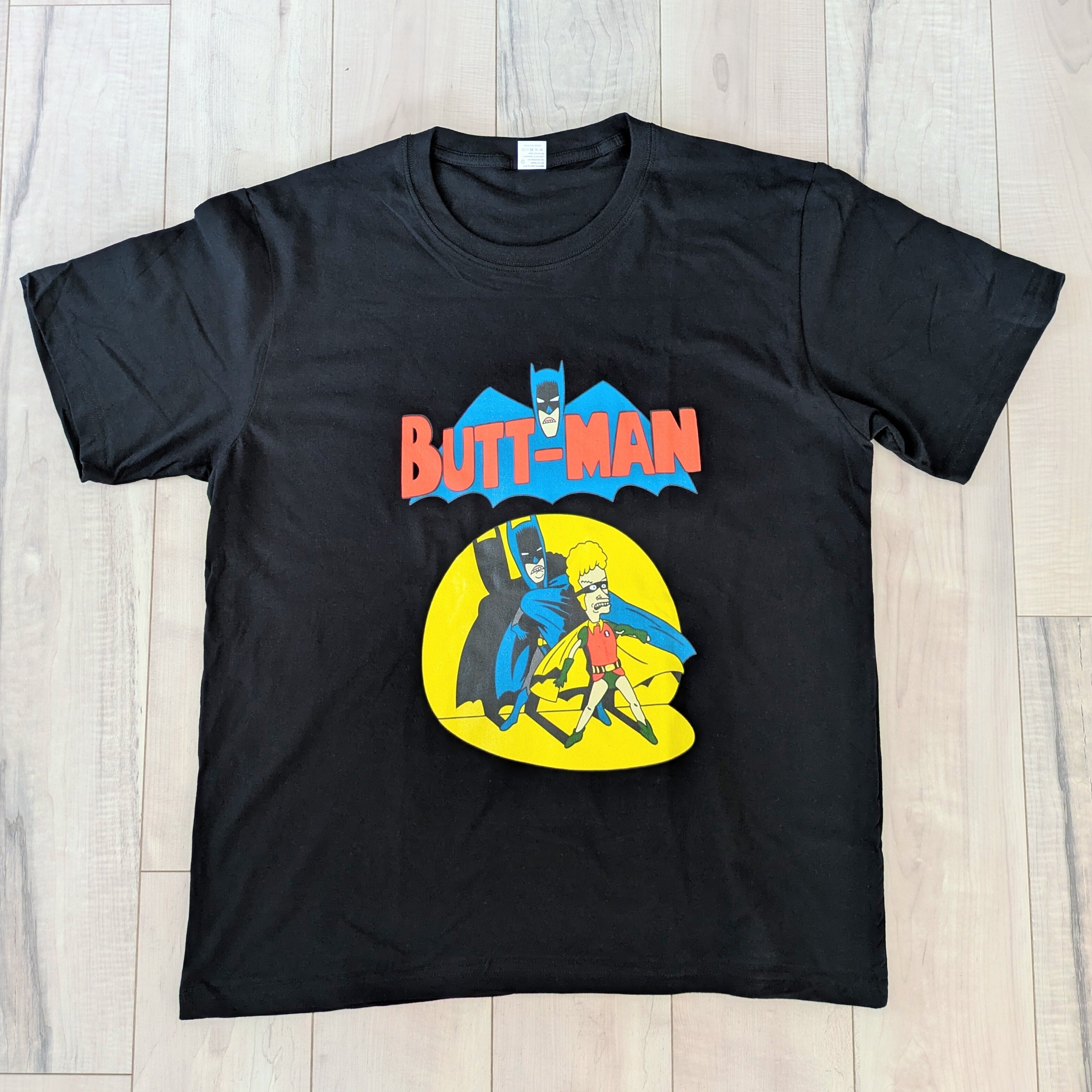 ♧再入荷!【 Beavis and Butt-Head(ビーバスアンドバットヘッド)】  BUTT-MAN / BATMAN / バットマン  Tシャツ / MTV  〚アメリカン雑貨 アメトイ〛