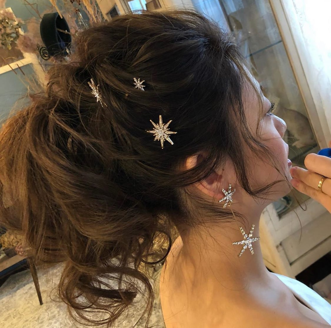 H-126 Antique Gold Stardustヘアピン7本セット＜ゴールド