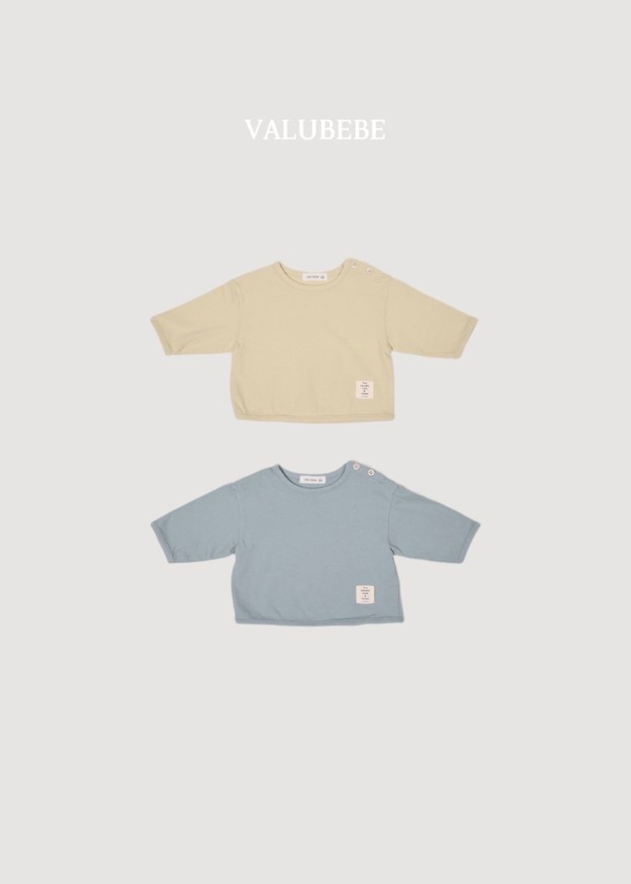 韓国子供服 / 26Autumn / 〖取寄〗valubebe / ベーシック ボタンTシャツ / ベビー服 / キッズ服 *6M~S*