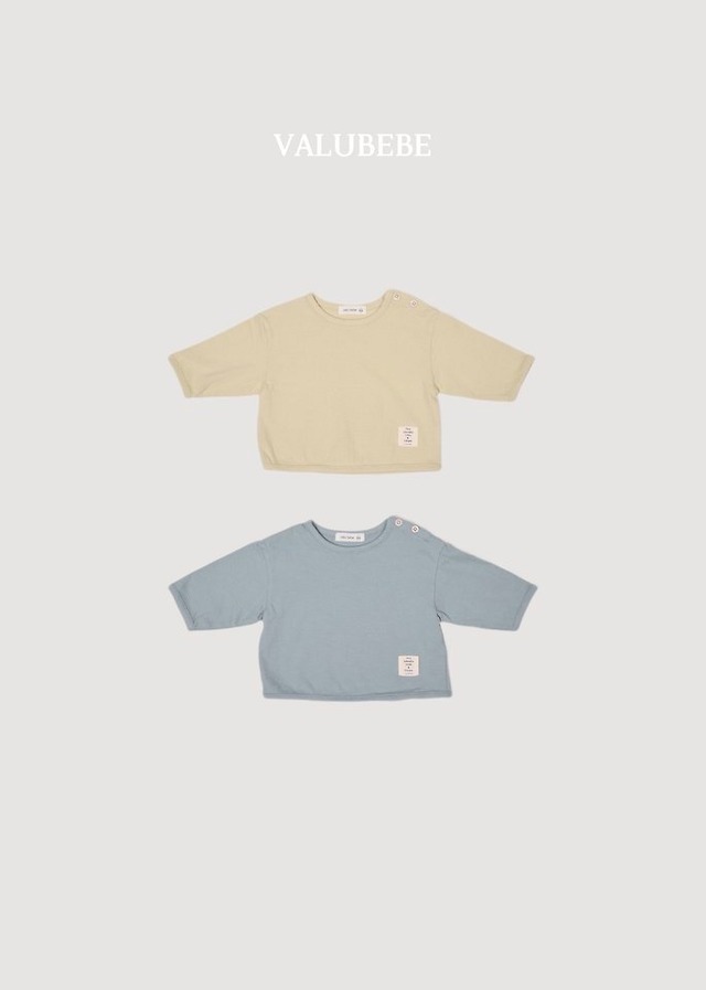 韓国子供服 / 26Autumn / 〖取寄〗valubebe / ベーシック ボタンTシャツ / ベビー服 / キッズ服 *6M~S*