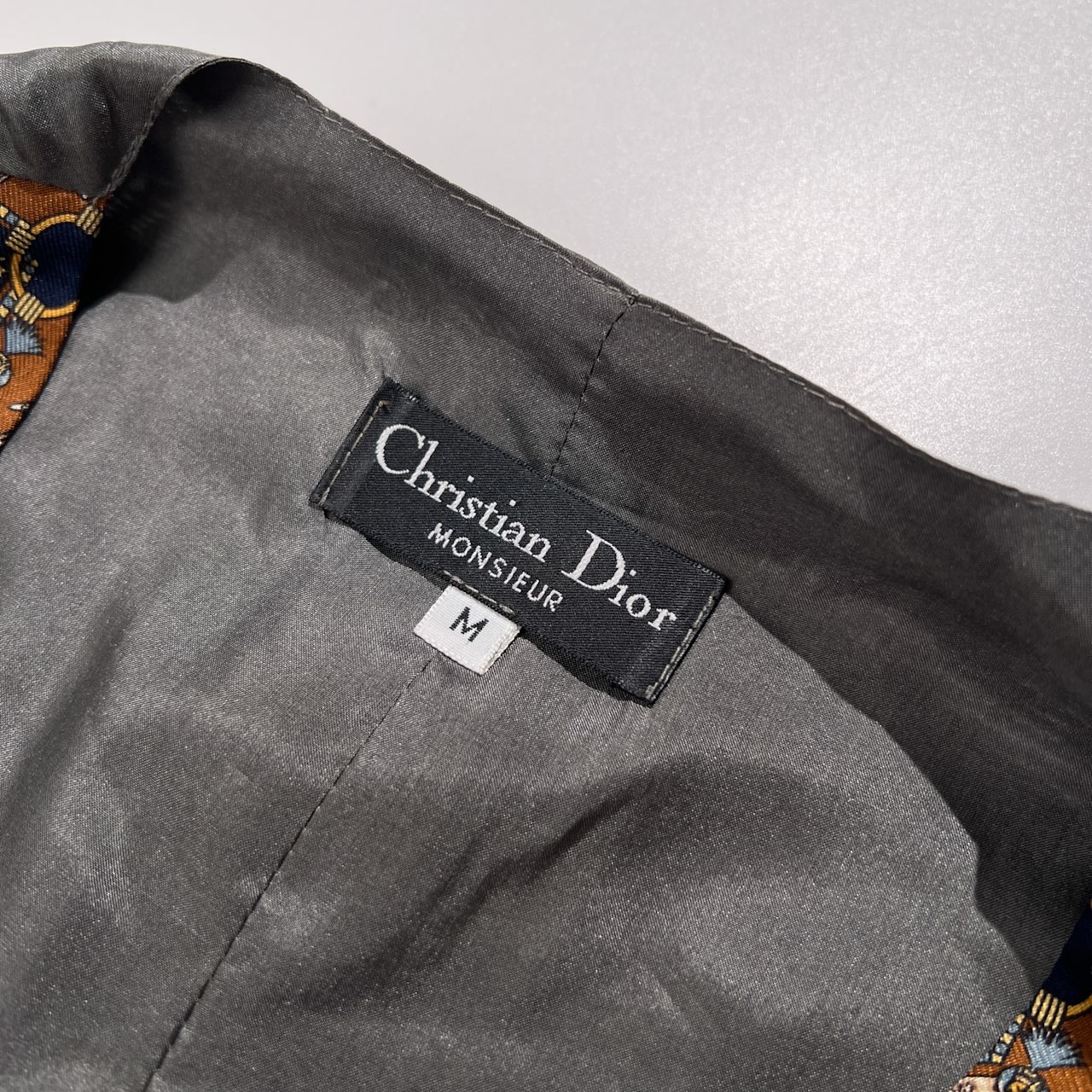 Christian Dior クリスチャンディオール MONSIEUR 総柄 シルク ジレ ベスト サイズ M /ビンテージ/絹100%
