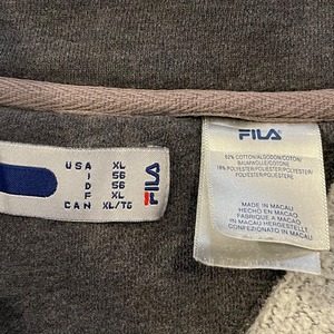 【FILA】ハーフジップ スウェット ワンポイントロゴ 刺繍ロゴ フィラ XL  US古着